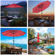 TheLAShop 9 ft 3-Tiered Tilting Patio Umbrella with Lights 8-Rib