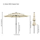 TheLAShop 10 ft 3-Tiered Tilting Patio Umbrella with Lights 8-Rib