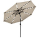 TheLAShop 10 ft 3-Tiered Tilting Patio Umbrella with Lights 8-Rib