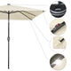 TheLAShop 9Ft 8-Rib Square Patio Umbrella with Solar Lights Tilt & Crank