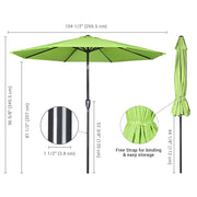 TheLAShop 9 ft 8-Rib Patio Umbrella Tilt & Crank 220g Yarn-dyed Canopy UV50+