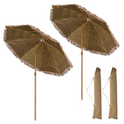 TheLAShop 6 ft Tilt Tiki Umbrellas Thatch Straw Umbrellas 2ct/Pack