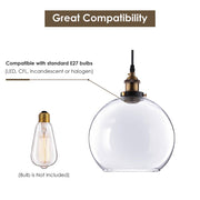 TheLAShop Clear Globe Glass Ball Pendant Light Ceiling Lamp 9 4/5"