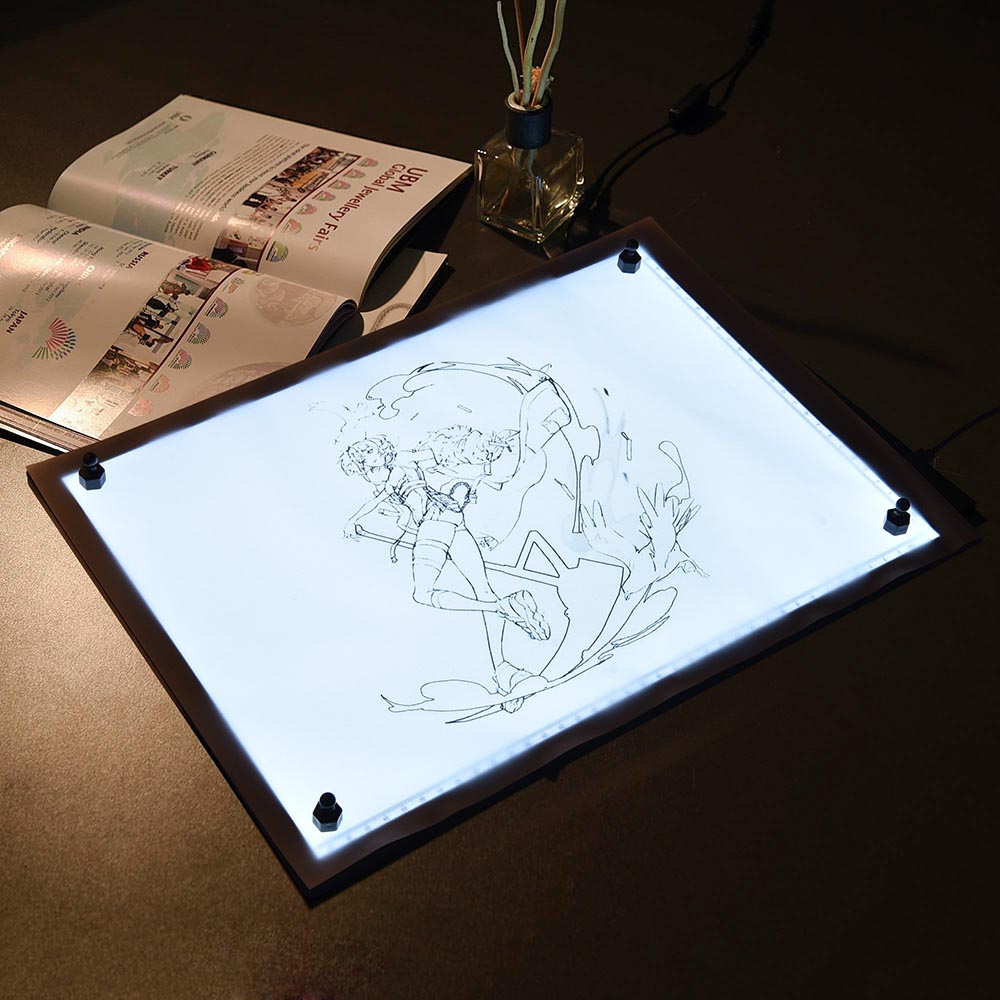 TheLAShop 14in Tracing Light Board for Drawing Rotating Base & Paper