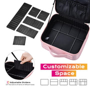 TheLAShop 10in Makeup Case with Compartments Brush Holder