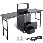 TheLAShop Double Rolling Makeup Station Nail Table Hairstylist Station