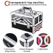 TheLAShop 4in1 Rolling Makeup Case with Keylock Top Clear Train Case