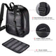 TheLAShop Black Leather Makeup Backpack Lightweight for Makeup Artist
