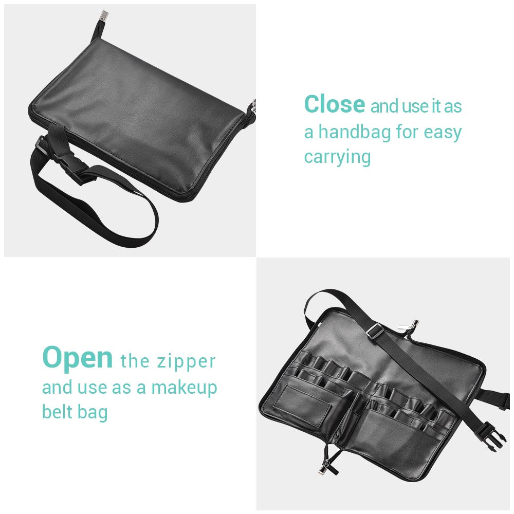 TheLAShop Makeup Brush Holder Stand Up Travel Bag 29-Pocket –