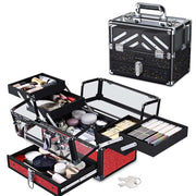 TheLAShop Glitter Makeup Case with Extendable Tray & Drawer