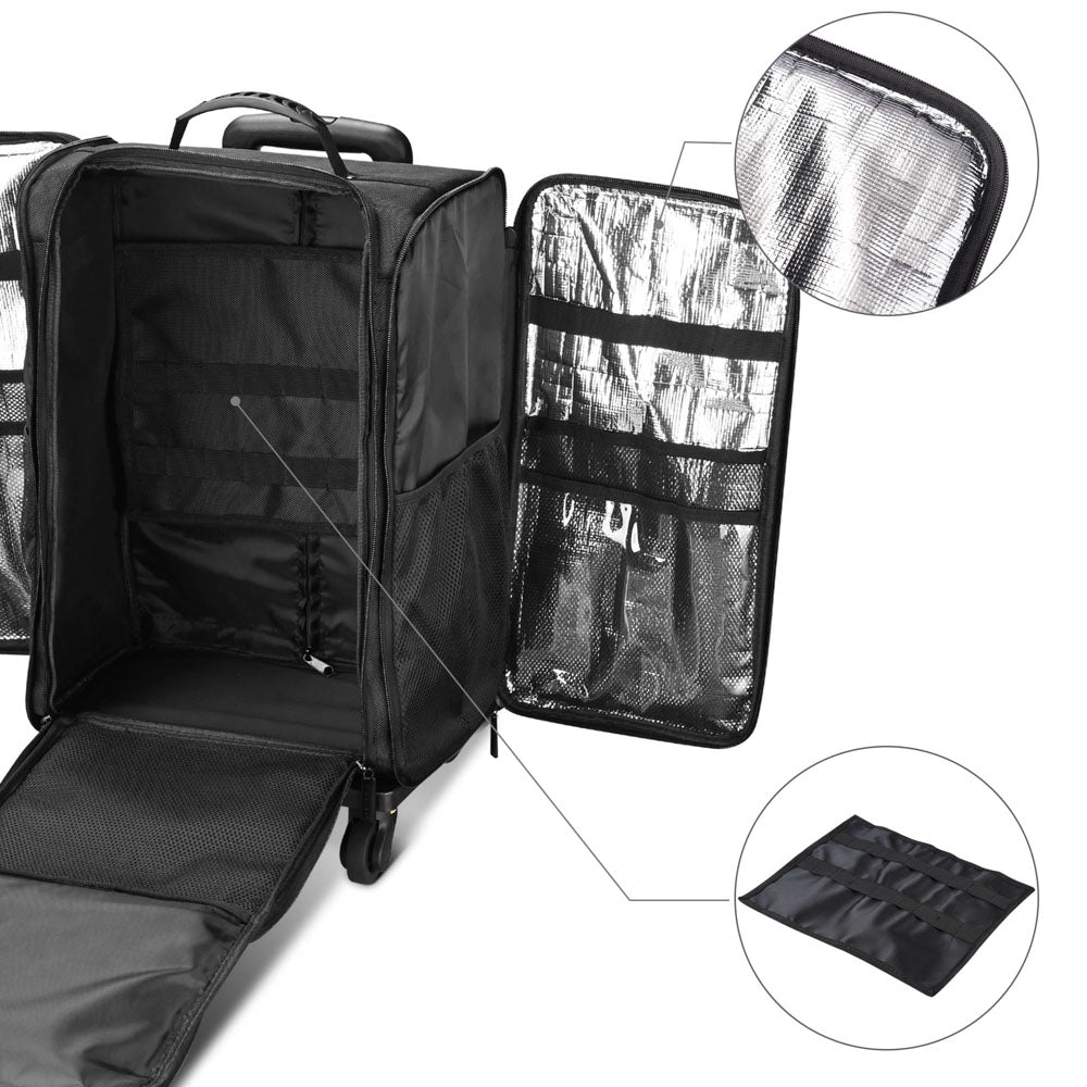 Amazon.com : Large Makeup Train Case,Cosmetic Makeup Case for Hairstylist,  Hairdresser Bag with Detachable Pouch,Heat Insulation and Anti-scalding  Full layer for Hairdressing Tool Organizer Trolley with wheels : Beauty &  Personal Care