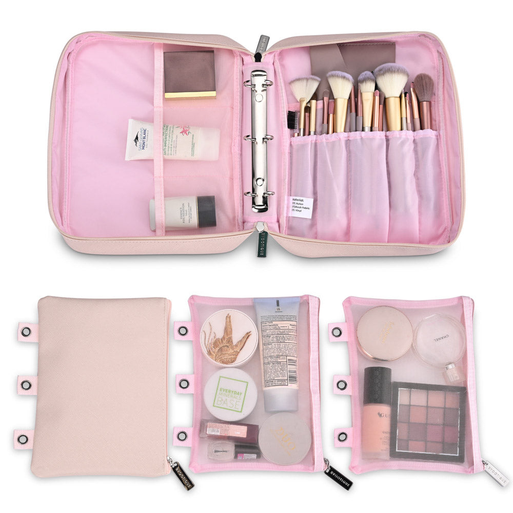 Portable Rose Gold Makeup Brush Holder Organizer Bag Waterproof Stand-Up Makeup  Brush Pouch