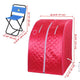 TheLAShop Portable Sauna Tent Steam SPA w/ Chair Remote Rose Red 2L