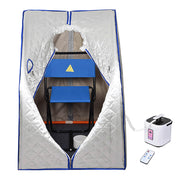 TheLAShop Portable Sauna Tent Steam SPA w/ Chair Remote Silver 2L
