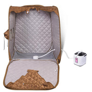 TheLAShop Folding Portable Sauna Tent Personal Steam SPA Brown 2L