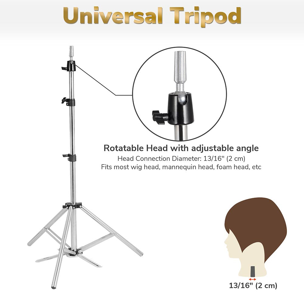 1 Piece Mannequin Head Stand Holder Adjustable Practice Training Model  Accessories Tools Hairdressers Wig Head Stand Common Size
