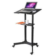TheLAShop Rolling Laptop Desk Cart Adjustable Height (40" to 49")