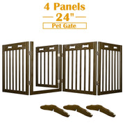 TheLAShop 4-Panel 80x24 Folding Gate-n-Crate Convertible Pet Gate Barrier