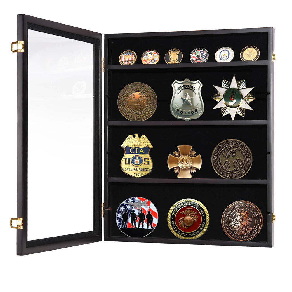 TheLAShop Military Shadow Box Pins Badge Coin Display Cabinet Rack Woo –