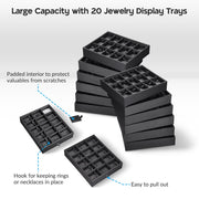 TheLAShop Jewelry Rolling Case with 20 Trays TSA Locks Vendor Display Case