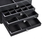 TheLAShop Jewelry Box Storage Ring Earring Necklace Organizer Black/ White