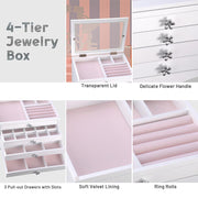 TheLAShop Jewelry Box Storage Ring Earring Necklace Organizer Black/ White