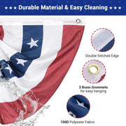 TheLAShop 1.5x3ft American Bunting Flag for Porch Outdoor(2ct/6ct)