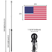 TheLAShop 6ft Flag Pole Telescoping Flagpole Kit