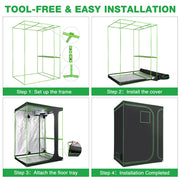 TheLAShop 2 in 1 Grow Tent with Shelf 5x4x6.7ft Hydroponic Grow Room