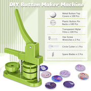 TheLAShop Button Maker Machine + 100 Pin Badges(1", 1 1/4", 2 1/4" Options)