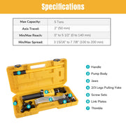TheLAShop 3-Jaw Hydraulic Gear Puller Changeable Kit w/ Case, 5 Ton