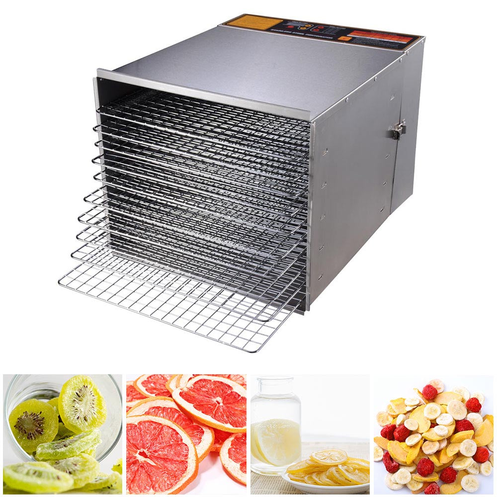 8-Tray Food Dehydrator Machine Stainless Steel Electric Beef Jerky Fruit  Dryer