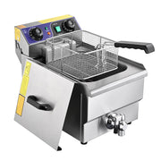 TheLAShop Deep Fryer with Oil Drain Commercial 11.7L/3.1Gal, 1500W