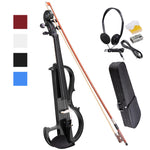 TheLAShop Full Size Electric Violin with Bow Headphone Case & Rosin