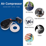 TheLAShop Airbrush Black Mini Air Compressor w/ Built-in Holder