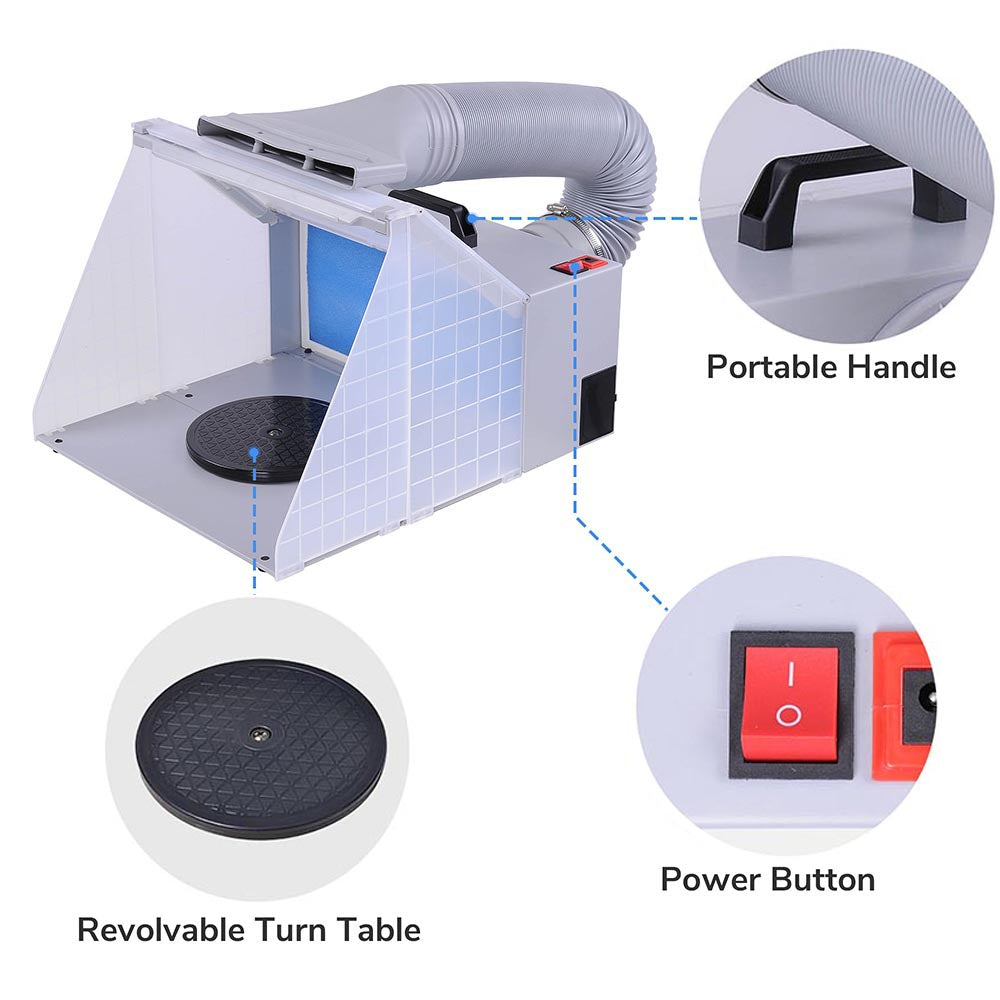 TheLAShop LED Light Portable Airbrush Spray Booth Fan Filter Kit –