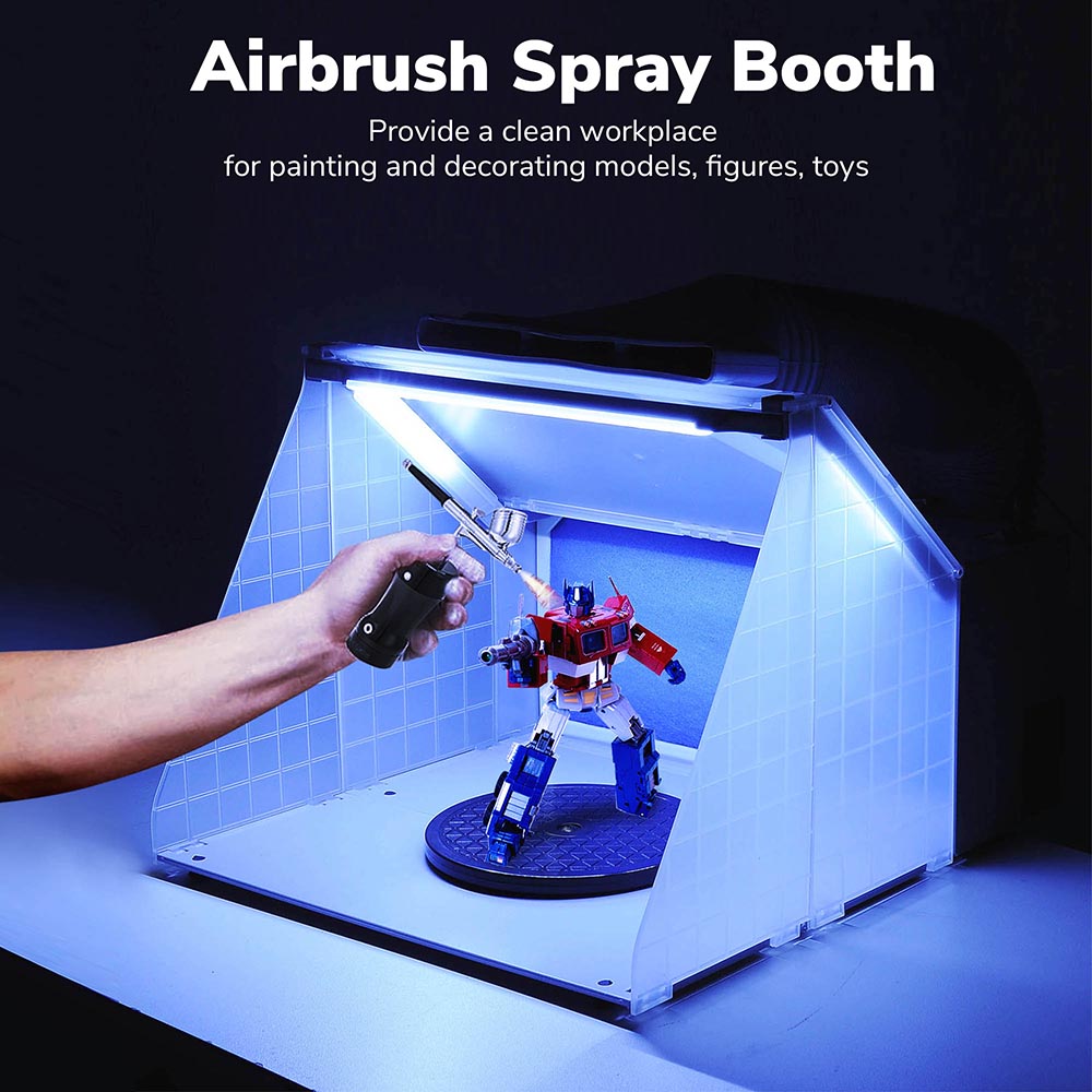 Extra Large Dual Fan Lighted Portable Hobby Airbrush Spray Booth