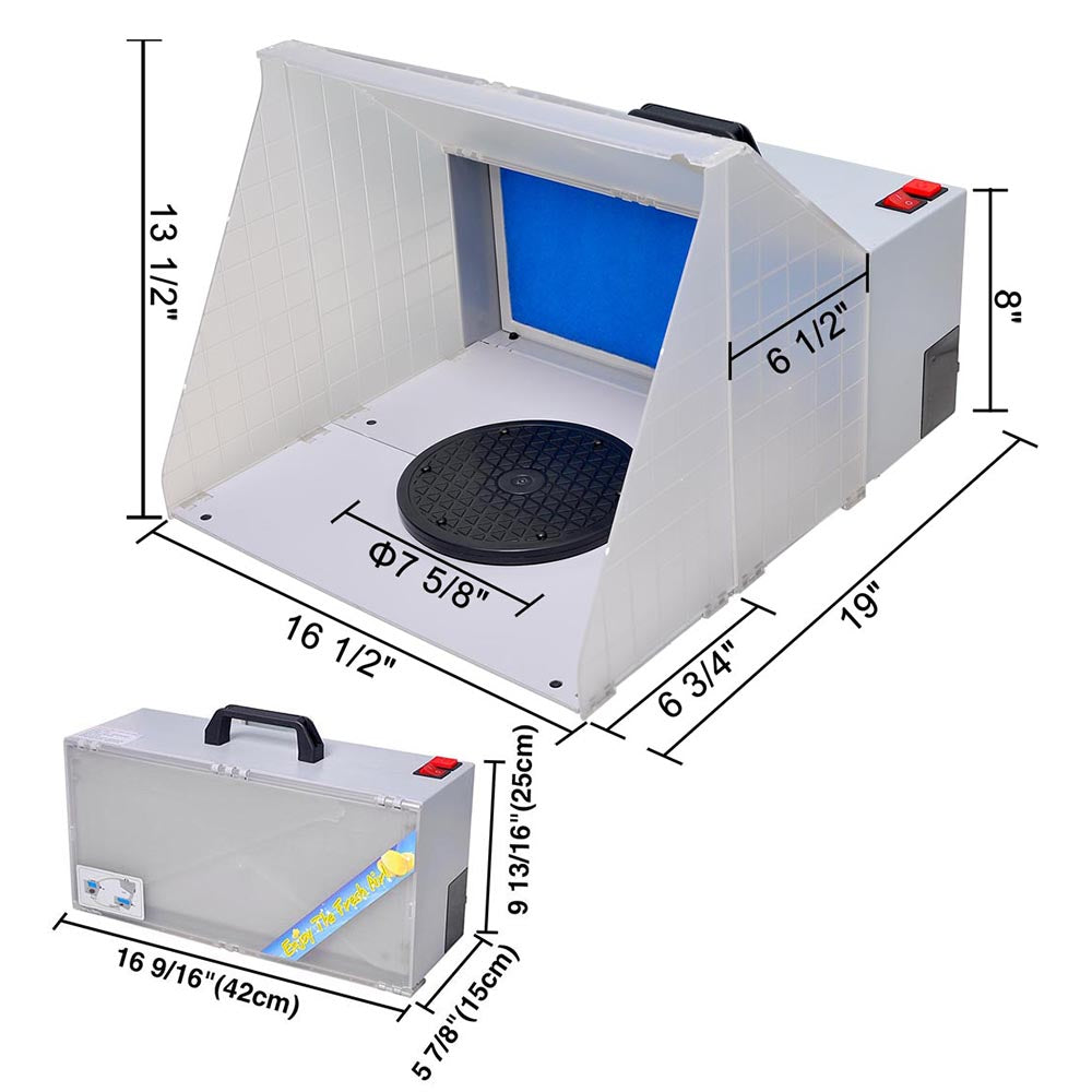 NO-NAME Brand, Lightweight and Portable Airbrush Spray Booth for Hobbyists