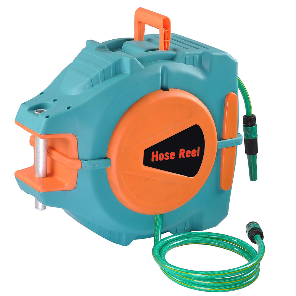 TheLAShop Retractable Hose Reel Water Hose, 65ft, Wall Mounted