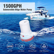 TheLAShop 12V Electric Bilge Pump Marine Boat Yacht, 1500GPH