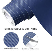 TheLAShop Blue Carbon Fiber Wrap 92ft x 5ft 3D Car Vinyl Sticker Roll