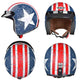 TheLAShop DOT Open Face Helmet with Visor American Flag