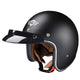 TheLAShop Open Face Helmet with Visor 3/4 DOT Matte Black