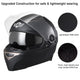 TheLAShop DOT Full Face Motorcycle Helmet Dual Visor ABS Shell Matte Black