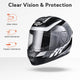 TheLAShop Motorcycle Helmet RUN-F3 Full Face Helmet DOT Black Gray