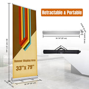TheLAShop 33" x 79" Aluminum Rollup Retractable Banner Stand