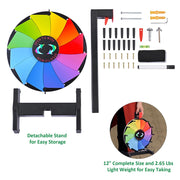WinSpin 12" Spin Prize Wheel 12 Slots Wall Mounted & Tabletop
