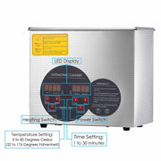 TheLAShop Ultrasonic Jewelry Cleaner Heater Machine 0.8 Gal 3L
