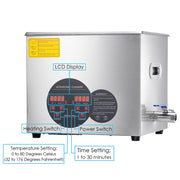 TheLAShop Ultrasonic Jewelry Cleaner Heater Machine 2.5 Gal 10L