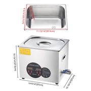 TheLAShop Ultrasonic Jewelry Cleaner Heater Machine 2.5 Gal 10L